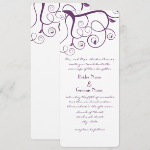 Purple Plum Swirls Wedding Invitation