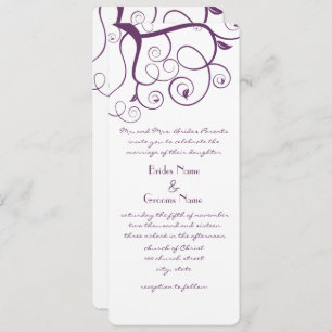 Purple Plum Swirls Wedding Invitation