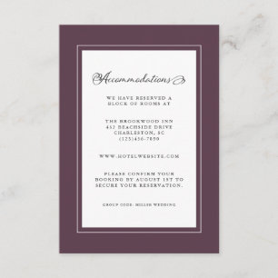 Purple Plum Wedding Detail Modern Chic Borders Enclosure Card