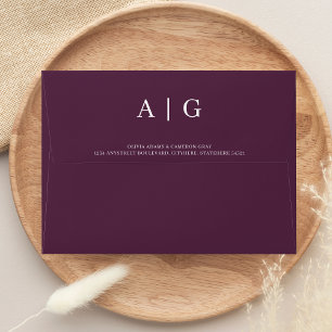 Purple Plum Wedding Modern Envelope