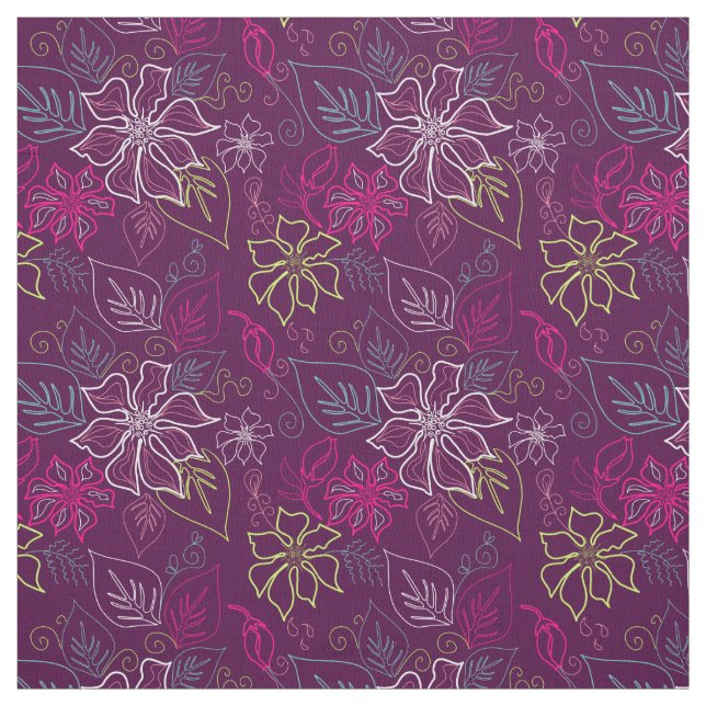 Purple Poinsettia Fabric (Swatch)