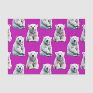 Purple Polar Bear Pattern Design  Tissue Paper