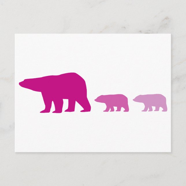 Purple Polar Bear Postcard (Front)
