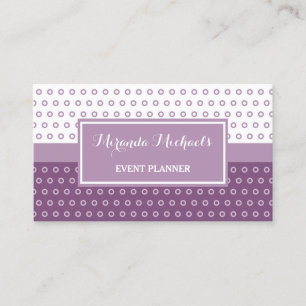 Purple Polka Dot Event Planner Business Card