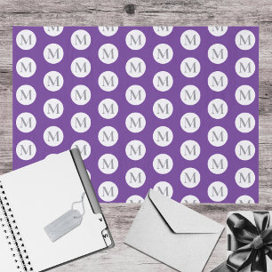 Purple Polka Dot Monogram Tissue Paper