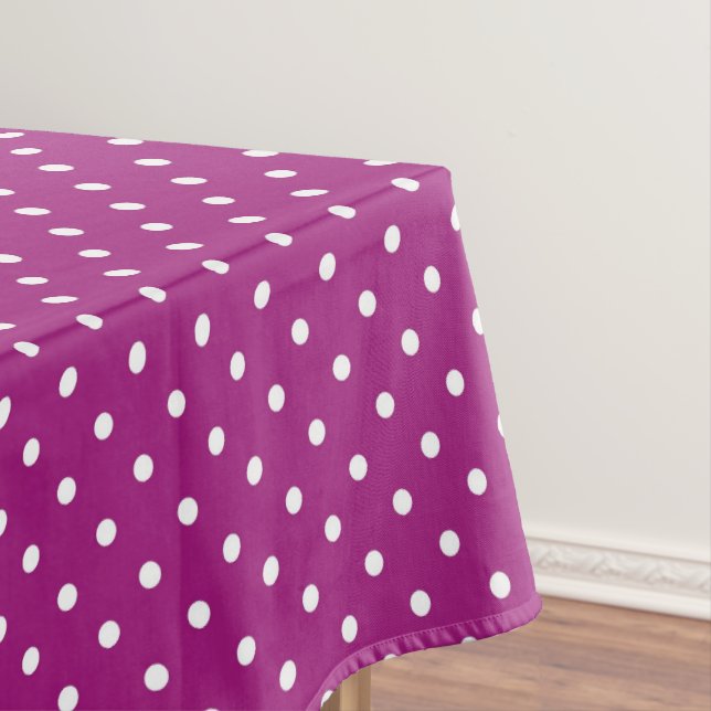 Purple Polka Dot Pattern Tablecloth (In Situ)