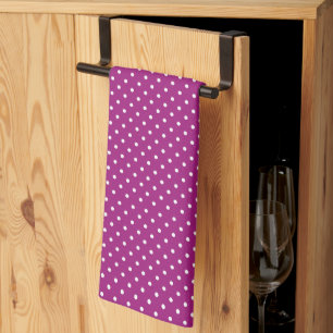 Purple Polka Dot Pattern Tea Towel