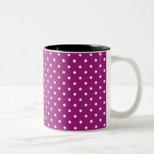 Purple Polka Dot Pattern Two-Tone Coffee Mug
