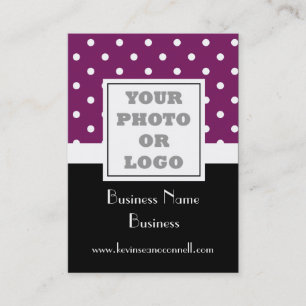 Purple polka dot photo logo business card