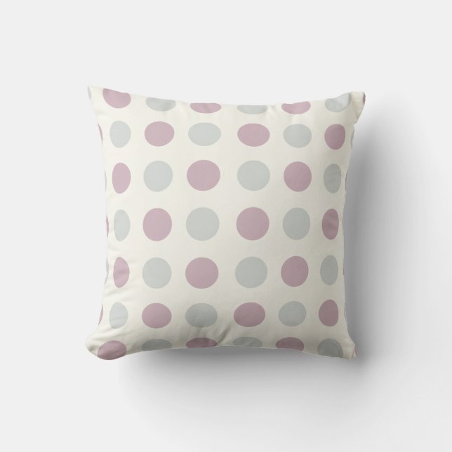 Purple Polka Dot Retro Design Cushion (Front)
