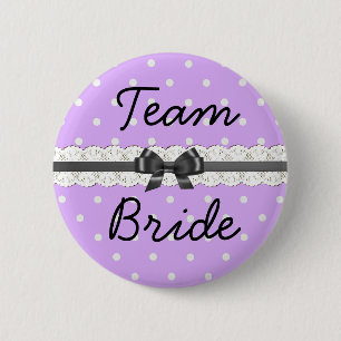 Purple Polka Dot Team Bride Bachelorette Party 6 Cm Round Badge