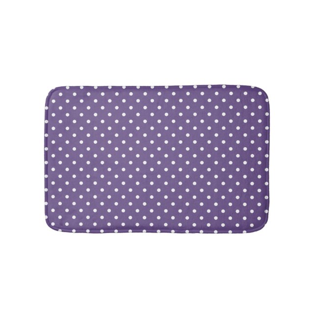 Purple Polka Dots Bath Mat (Front)