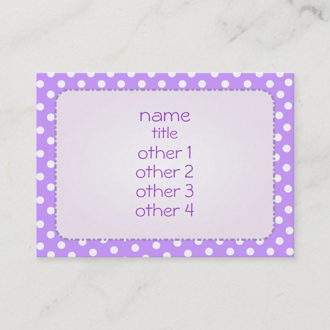 Purple Polka Dots Business Card (Front)