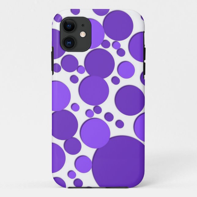 purple polka dots Case-Mate iPhone case (Back)