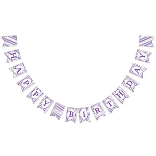 Purple polka dots Happy Birthday Bunting
