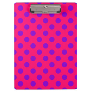 Purple polka dots on cerise clipboard