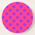 Purple polka dots on cerise coaster<br><div class="desc">Purple polka dots on cerise</div>