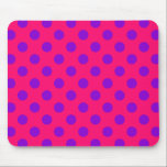 Purple polka dots on cerise mouse pad<br><div class="desc">Purple polka dots on cerise</div>