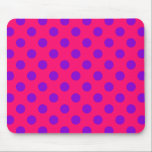 Purple polka dots on cerise mouse pad<br><div class="desc">Purple polka dots on cerise</div>