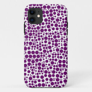 Purple Polka Dots on White Background Case-Mate iPhone Case
