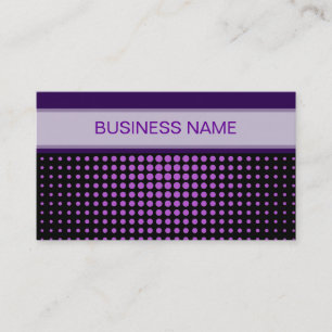 Purple Polka Dots Pattern and Plain Purple Business Card