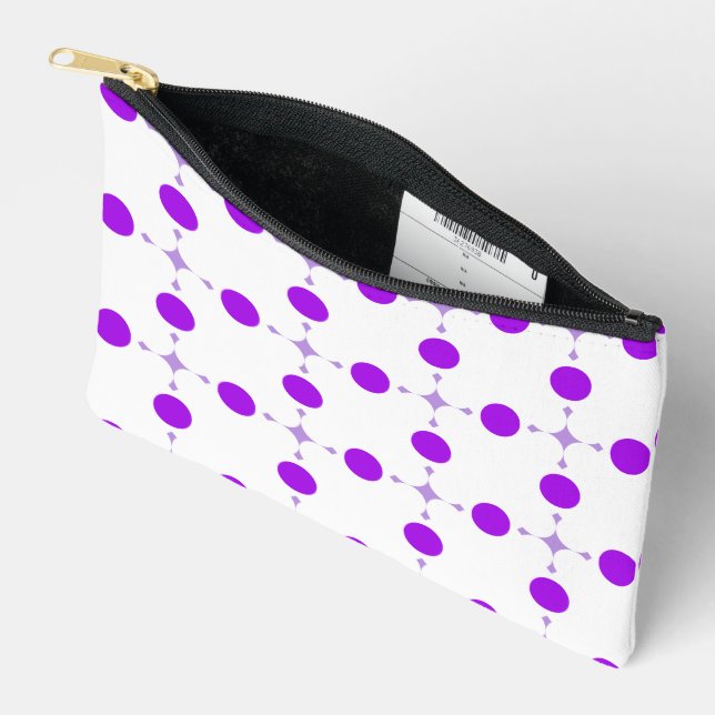 Purple Polka Dots, Polka Dot Pattern, Dots, Dotted Accessory Pouch (Open)