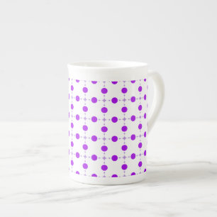 Purple Polka Dots, Polka Dot Pattern, Dots, Dotted Bone China Mug
