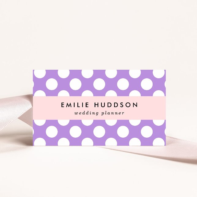 Purple Polka Dots, Polka Dot Pattern, Dots, Dotted Business Card (Creator Uploaded)