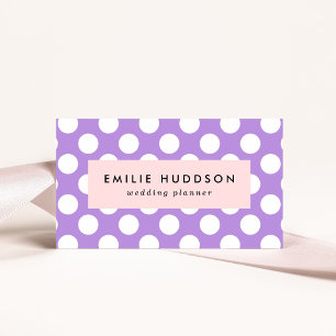 Purple Polka Dots, Polka Dot Pattern, Dots, Dotted Business Card