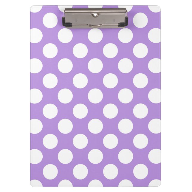 Purple Polka Dots, Polka Dot Pattern, Dots, Dotted Clipboard (Front)