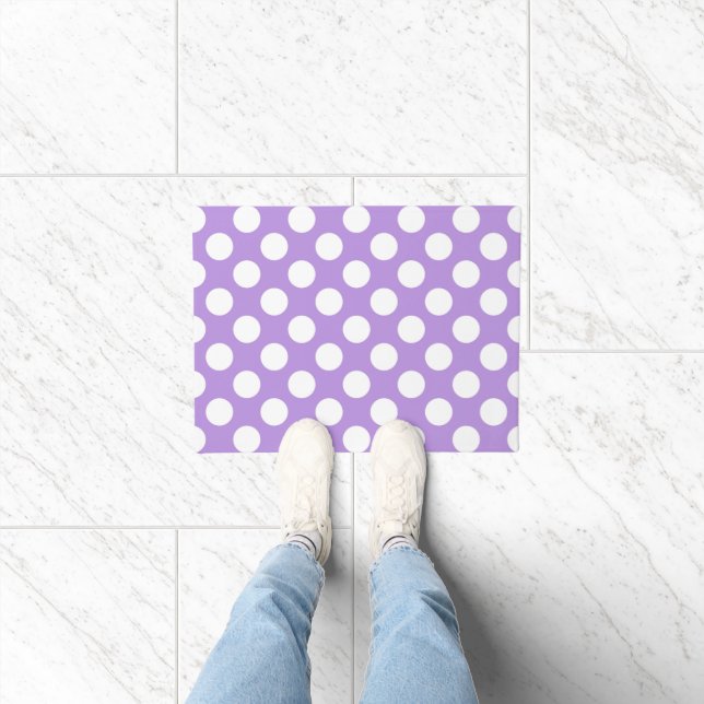 Purple Polka Dots, Polka Dot Pattern, Dots, Dotted Doormat (Indoor)
