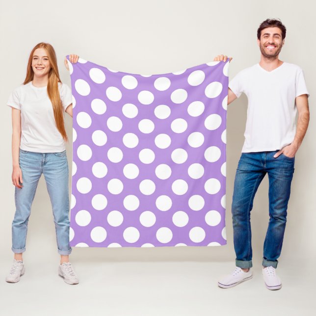 Purple Polka Dots, Polka Dot Pattern, Dots, Dotted Fleece Blanket (In Situ)