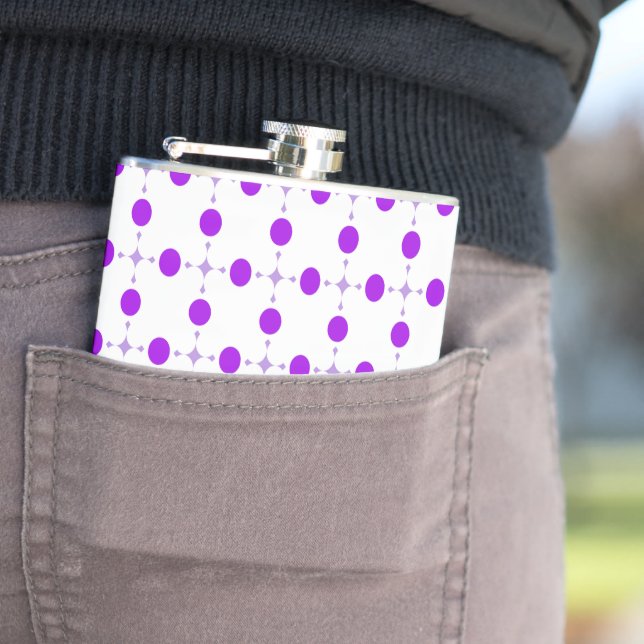 Purple Polka Dots, Polka Dot Pattern, Dots, Dotted Hip Flask (In Situ)