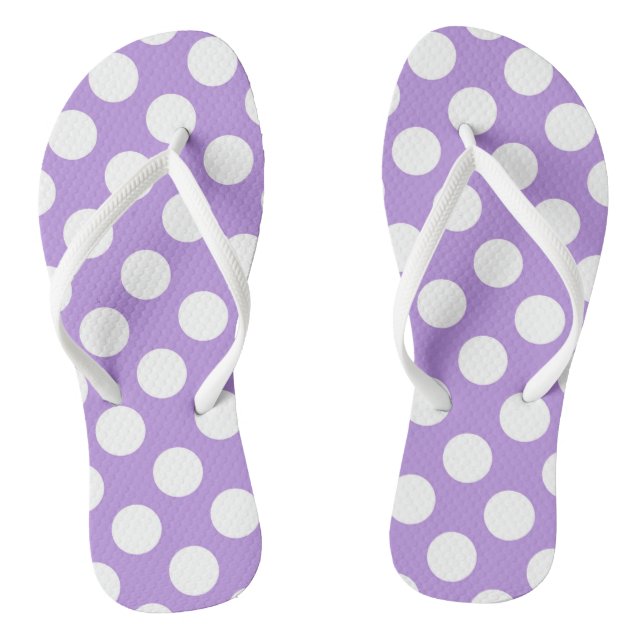 Purple Polka Dots, Polka Dot Pattern, Dots, Dotted Jandals (Footbed)