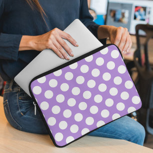 Purple Polka Dots, Polka Dot Pattern, Dots, Dotted Laptop Sleeve