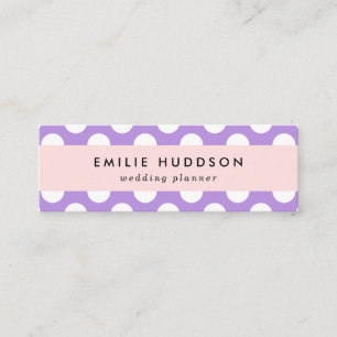 Purple Polka Dots, Polka Dot Pattern, Dots, Dotted Mini Business Card
