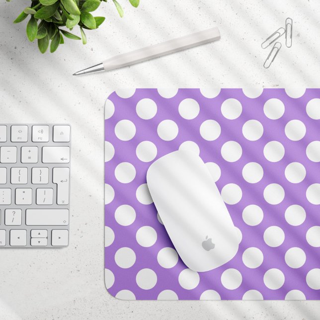 Purple Polka Dots, Polka Dot Pattern, Dots, Dotted Mouse Pad (Creator Uploaded)