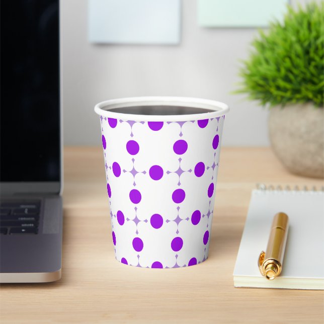 Purple Polka Dots, Polka Dot Pattern, Dots, Dotted Paper Cups (Insitu)