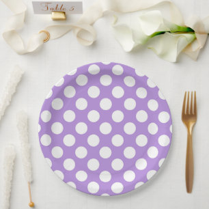 Purple Polka Dots, Polka Dot Pattern, Dots, Dotted Paper Plate