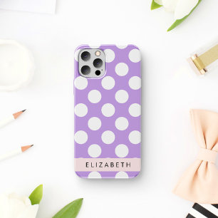 Purple Polka Dots, Polka Dot Pattern, Your Name iPhone 16 Case