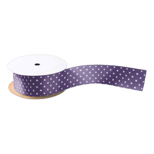 Purple Polka Dots Ribbon Satin Ribbon