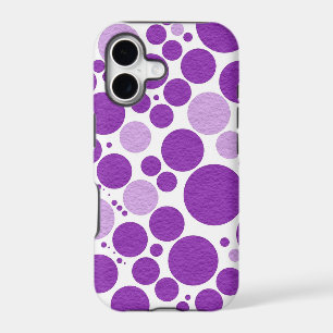 Purple polka dots seamless texture wall background