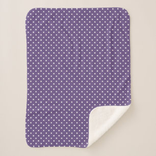 Purple Polka Dots Sherpa Blanket