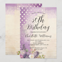 Purple Polka Dots Women's 50th Birthday