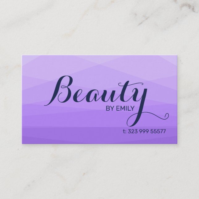 Purple Polygonal Background Business Card (Front)