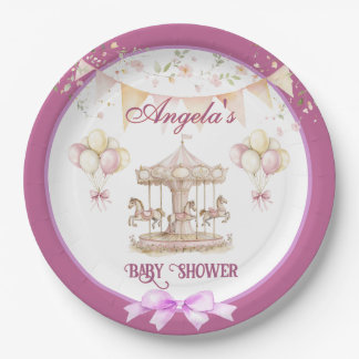 Purple Pony Dreams-Dark Purple Paper Plates