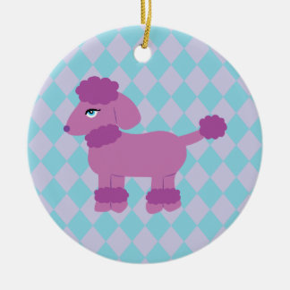 Purple Poodle Ceramic Tree Decoration