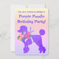 Purple Poodle Girls Birthday Sample