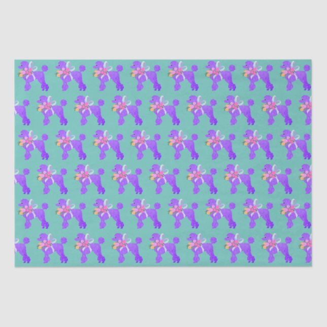 Purple Poodle Matching  Tissue Paper (Front)