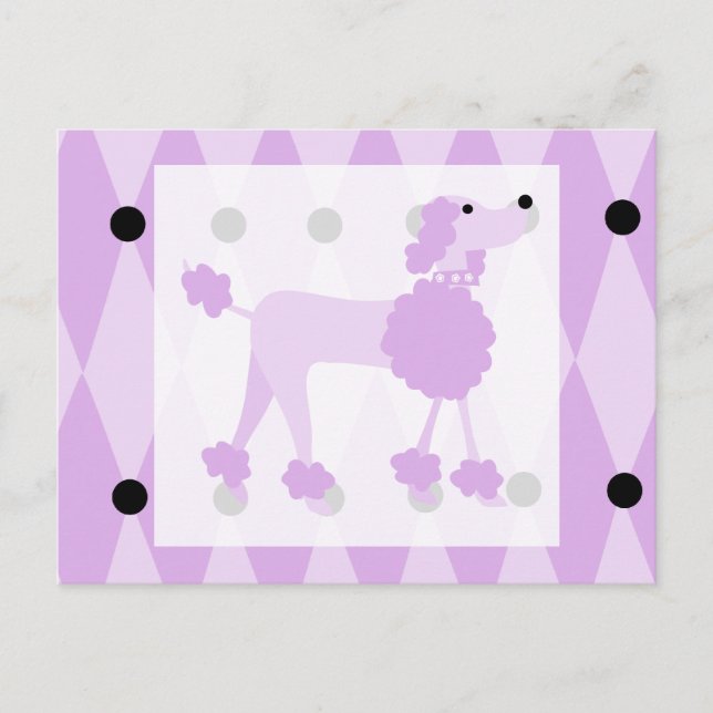 Purple Poodle Postcard (Front)